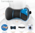 SAMSONITE, Infused-Gel Car Neck Pillow with Airflow Memory Foam, Headrest Support Cushion for Driving, Universal - Fits Any Vehicle, Including SUVs and Trucks, Washable Cover, Black… - Image 5