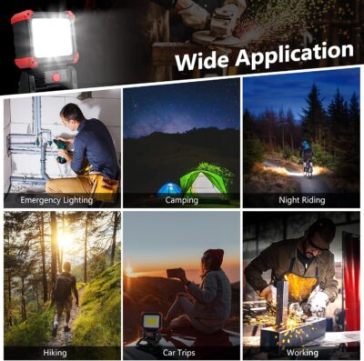 LED Rechargeable Work Light with Clamp, 2100LM Super Bright COB Magnetic Work Light with 3 Light Modes, 270° & 180° Rotation, Waterproof, Perfect for BBQ, Jobsite, Workshop, Car Repairing - Image 6