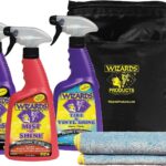 Wizards 5 Piece Car Detailing Kit - Beginner Friendly Professional Car Detailing Kit - Car Accessories for Men - Comes with a Microfiber Towel, Storage Bag and 22 oz Spray Bottles