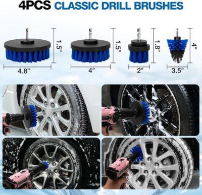 SHALL 28Pcs Car Detailing Kit, Car Detailing Brush Set, Car Wash Cleaning Kit, Professional are Kit Car Care Kit for Interior Exterior Wheels - Image 4