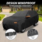 X AUTOHAUX Car Cover Outdoor Waterproof Sun Rain Snow Hail Protection with Left Side Door Zipper 210D-PU for Ford Expedition - Image 4