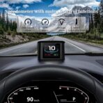 P10 obd2 Gauge Display Car Speedometer OBD2 Heads up Display for Cars with RPM, Water Temperature, Voltage, Fuel Consumption, Smart OBD2 Diagnostic Tool, Speed Alert - Image 2