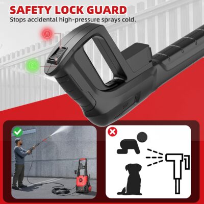Electric Pressure Washer, 2.5 Max GPM Electric Power Washer with Foam Cannon, Powerwasher with 4 Nozzles, High Pressure Washer for Cars, Driveways, Patios, Decks - Image 8