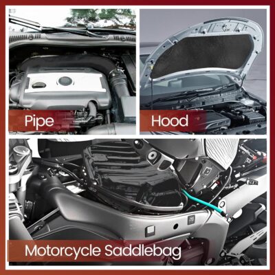 Heat Shield Automotive Aluminum Reflects 95% of Radiant Heat, 12" x 24" Stove Heat Shield to Protect Refrigerator, Heat Shield Wrap for Exhaust, Motorcycle, Wood Stove, Cabinet, Fireplace (Black) - Image 5