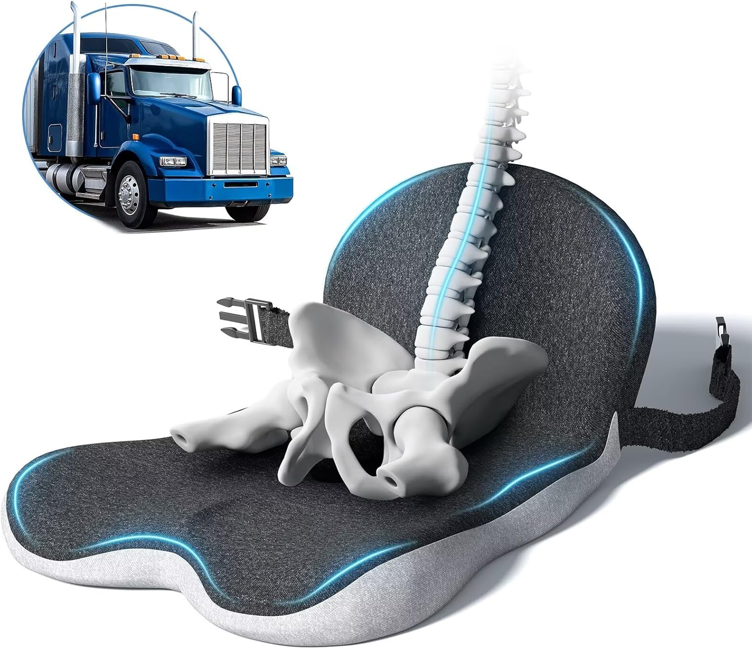 81r7TL-HUdL._AC_SL1500_.jpg Car Seat Cushion - Memory Foam L-Shaped with Lumbar Support & Anti-Slip Design for Long Driving Comfort - Image 1