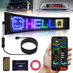 Eachbid Programmable Scrolling LED Sign, 23.4"x4.7", USB Flexible Digital Sign, APP Control, Custom DIY Editor Text, Patterns, Animations, for Car, Store, School, Hotel