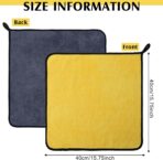 Nuenen 20 Pcs Microfiber Car Drying Towels Microfiber Cleaning Cloth 800 GSM Thick Plush Cleaning Dusting Cloth Auto Detailing Absorbent Towels Rags for Car Household Kitchen Window(Grey and Yellow) - Image 4