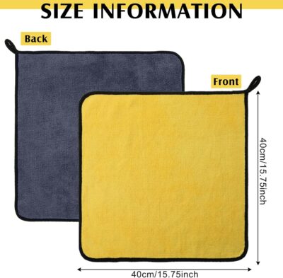 Nuenen 20 Pcs Microfiber Car Drying Towels Microfiber Cleaning Cloth 800 GSM Thick Plush Cleaning Dusting Cloth Auto Detailing Absorbent Towels Rags for Car Household Kitchen Window(Grey and Yellow) - Image 4