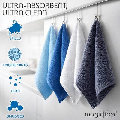 MagicFiber Microfiber Cleaning Cloth - Higher Quality, Larger Size - Micro Fiber Cloth for Cleaning Rags, Dust Cloths, Kitchen Dish Towels (12 Pack, 13”x11”) - Image 5