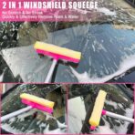 Pink 62" Car Wash Brush with Long Handle,Chenille Microfiber Car Wash Mop Sponge Mitt ,Windshield Window Squeegee,Wheel Brush,Car Detailing Brushes,Car Duster,Towel,Car Cleaning Kit for Cars RV Truck - Image 5
