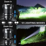AKNEAR Rechargeable LED Headlamp Super Bright, 99000 High Lumens Head Lamp Zoomable, 25Dys+ Runtime & 12 Mode & Lightweight Comfort & 125° Adjustable IPX-7 Waterproof Head Light for Outdoor,Hardhat - Image 3