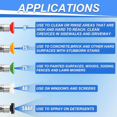 Tool Daily Foam Cannon with Dual Connector Accessory, 1/4 Inch Quick Connector, 5 Pressure Washer Nozzle Tips, 1 Liter - Image 8