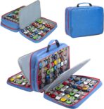 KISLANE 96 Toy Cars Storage Case Compatible with Matchbox Cars, Matchbox Cars Organizer Storage for Mini Toys, Toy Cars, Matchbox Cars, Small Dolls(Bag Only) (Blue)