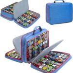 KISLANE 96 Toy Cars Storage Case Compatible with Matchbox Cars, Matchbox Cars Organizer Storage for Mini Toys, Toy Cars, Matchbox Cars, Small Dolls(Bag Only) (Blue)