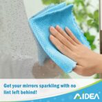 AIDEA Microfiber Glass Cleaning Cloth, 8PK, Premium Microfiber Glass and Window Cleaner, Lint Free Magic Cleaning Cloths for Glass, Windows, Windshields, Mirrors, Stainless Steel, 12"x12" - Image 4