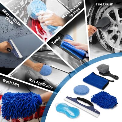 SHALL 28Pcs Car Detailing Kit, Car Detailing Brush Set, Car Wash Cleaning Kit, Professional are Kit Car Care Kit for Interior Exterior Wheels - Image 7