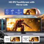 Carplay Screen for Car 11.5" Largest HD Screen for Carplay & Android Auto Car Stereo with 4K Dash Cam 1080P Backup Camera, GPS Navigation/Bluetooth/Mirror Link/Voice Control/AUX/FM/Siri - Image 5