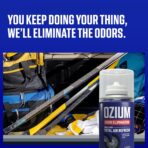 OZIUM Air Freshener Odor Eliminator, 2oz Single Shot Total Air Refresh & Car Air Freshener – Carbon Black – 4 Pack - Image 2