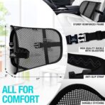 Lumbar Support - Breathable Mesh Office & Car Chair Back Support with Double Adjustable Straps for All-Day Comfort - Image 5