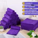 Nuenen Microfiber Cleaning Cloths for Cars 16 x 16 Inch Ultra Absorbent Car Towels Drying Reusable Cleaning Supplies House Kitchen Window Microfiber Towel(Purple,60 Pcs) - Image 2