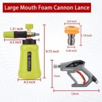 M MINGLE High Pressure Washer Gun Snow Foam Lance, 4000 PSI Cannon Foam Blaster Power Washer with 1/4" Quick Connector, Car Wash Foam Cannon Kit with 5 Pressure Washer Nozzle Tips, 1 Liter - Image 2