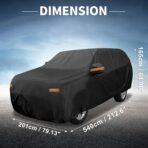 X AUTOHAUX Car Cover Outdoor Waterproof Sun Rain Snow Hail Protection with Left Side Door Zipper 210D-PU for Ford Expedition - Image 8
