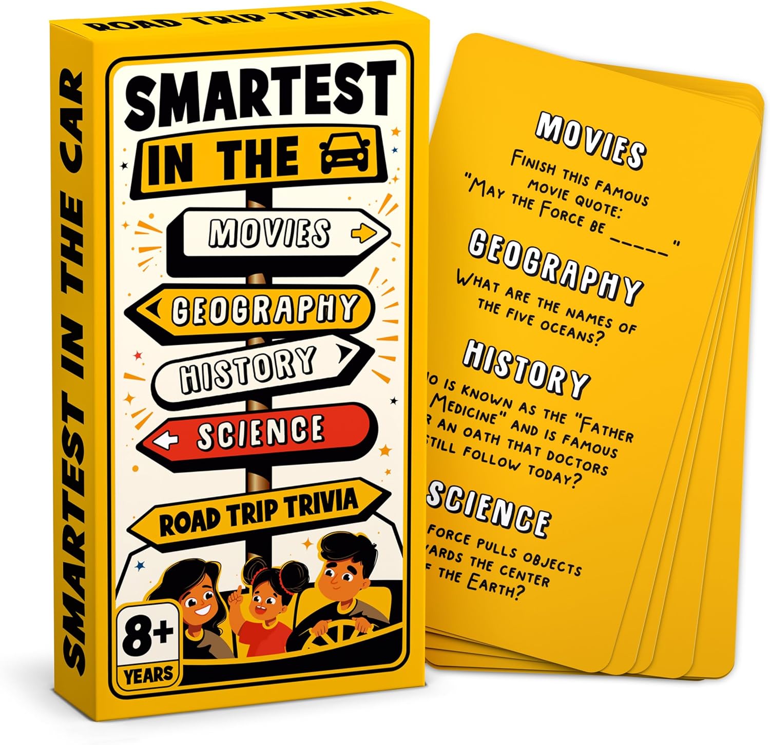 81sjh4rHyFL._AC_SL1500_.jpg WELL BALANCED Road Trip Trivia - Road Trip Games for Kids Travel Essentials Car Activities Must Haves for Ages 8+ - Image 1