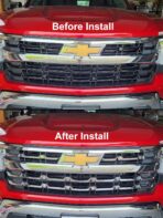 Chrome Grille Grill Overlay Trim 4 Piece Compatible With 2022 2023 2024 2025 2026 Chevy Silverado 1500 LT/RST - Image 2