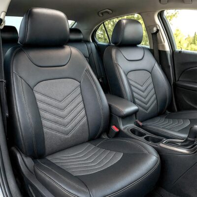 Car Seat Cover Full Set, Comfortable Breathable 5D Mesh Fabric Vehicle Seat Cover, Airbag Compatible Automotive Interior Chair Protecter, Universal for SUV Sedan Truck - Image 7