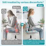 Ergonomic Seat Cushion,Office Chair Cushion with Lumbar Support Pillow,Car Orthopedic Seat Cushions,Designed for Sciatica,Tailbone,Back Pain Relief,for Office,Car,Truck,Home,Desk Chair - Image 4