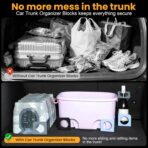 XING WEI Trunk Organizer Blocks, 2 Pack Black Car Trunk Organizer Blocks, Trunk Velcro Organizer for Wool & Plastic Trunk Stabilizer Multipurpose Storage for Car/Truck/SUV/Van - Image 2