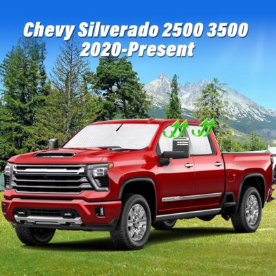 KMF 5pcs Thicken Sun Shades for Chevy Silverado 2500 3500 Accessories 2020-2025 2026, Chevrolet Car Window Covers Sunshade for Windshield Side Rear, UV Block and Blackout Privacy for Camping - Image 2