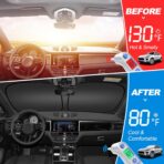 Front Windshield ＆ Side Window Sun Shade for 1992-2025 Fo-rd E-Series E-150 E-250 E-350 E-450 Van Motorhome, Foldable Window Sunshade Sun Visor Protector Blocks UV Rays Heat, Pack of 3 - Image 2