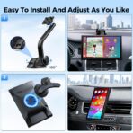 Topexplore 7" Wireless Apple CarPlay and Android Auto Screen with Magnetic Mount, Portrait/Landscape Switch, Portable Car Stereo with Bluetooth, Mirror Link, GPS, OTA Update - Image 7