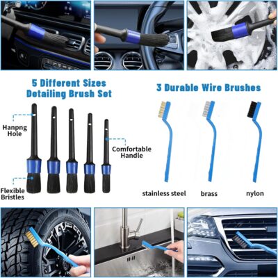 Car Detailing Kit,36pcs Car Detailing Brush Set,Car Cleaning Kit with Professional Car Detailing Brush Set,Auto Detailing Brush Set,Car Wash Kit,Car Detailing Kit Interior Exterior Wheels Cleaner - Image 4