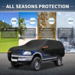 X AUTOHAUX Car Cover Outdoor Waterproof Sun Rain Snow Hail Protection with Left Side Door Zipper 210D-PU for Ford Expedition - Image 2