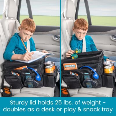 High Road CarHop Backseat Organizer for Kids and Passenger Seat Organizer for Adults - Car Seat Cooler with Cup Holders and Convertible Tray Lid - Image 5