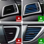 20Pcs Car Auto Air Conditioner Vent Outlet Trim Strip, DIY Decoration Chrome PVC Car Interior Moulding Trim Strip Line for All Straight Air Vent Outlet (Blue) - Image 3