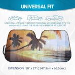 BDK Golden Sunset Beach Front Windshield Sun Shade Accordion Folding Cute Car Window Shades for Truck & Car Sunshade Shield for Sun UV Rays - Visor Protector Keeps Your Vehicle Cool - 58 x 27 inches - Image 6
