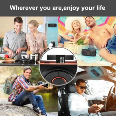 Bluetooth Car Speaker for Cellphone, Wireless Handsfree Car Kit Speakerphone with Clip for Sun Visor, Supports Siri and Voice Assistant, 20 Hours Working Time | TF Card Playing - Image 8