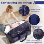6 Pack Extra Large Heavy Duty Moving Bags with Reinforced Zipper & Wide Handles, Moisture-Resistant Storage Bins Packing Cubes for Clothes, College Dorm, Travel, and Home Organization, Dark Blue - Image 5