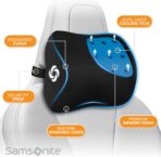Samsonite Ergonomic Neck Pillow – Large Car Neck Pillow for Driving, Gel Memory Foam Cushion for Travel, Cooling Car Support Headrest for Road Trips, Fits Cars, SUV's, Trucks, and Desk Chairs, Black - Image 4