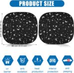 Moukeren 2 PCS Windshield Sun Shade for Car Foldable Window Covers for Car Accessories Reflect UV Sun Heat Protector for Universal Cars SUV Truck RV (Star Moon,31.75 x 28.75 Inch) - Image 6