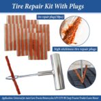 Tire Repair Kit, 68pcs Heavy Duty Tire Plug Kit, Universal Tire Repair Tools Flat Tire Puncture Repair for Car, Motorcycle, Truck, SUV, RV, ATV, Tractor, Trailer Fix Punctures and Plug Flats Patch Kit - Image 4