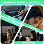 Car Window Shades for 2011-2023 4Runner - Rear Side Window Sun Shade for Baby, Breathable Mesh Car Privacy Window Covers, UV Protection & Heat Insulation for Road Trips Napping Camping (2 PCS) - Image 6