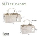 Parker Baby Diaper Caddy - Nursery Storage Bin and Car Organizer for Diapers and Baby Wipes - White, Large - Image 10