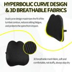 Lumbar Support Pillow for Office Chair,Memory Foam Back Lumbar Support Pillow,Relieve Back Pain,3D Breathable Fabric&Shoulder Strap Fixation,Back Support for Office Chair/Wheelchair/Car(Black) - Image 2