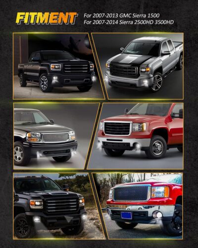 Auxbeam LED Fog Lights Replacement for GMC Sierra 1500 2007-2013, Sierra 2500HD 3500HD 2007-2014, DOT Approved LED Fog Lamps for Sierra 1500 2500HD 3500HD - Image 7