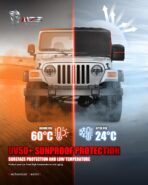 MZS Cab Cover Compatible with Wrangler TJ YJ 2 Door 1986-2006, 600D Waterproof Wrangler Cover with Mirror Pocket 6 Gust Hook Car Half Covers Windproof Sun Snow Rain Scratch Protection - Image 4