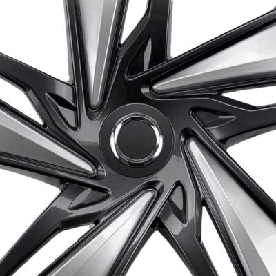 Premium Quality 16 inch Silver/Charcoal Hubcaps fits 2019 2020 2021 Honda Civic, Heavy Duty Solid Clip Construction (Set of 4) (55103AMS-4) - Image 4